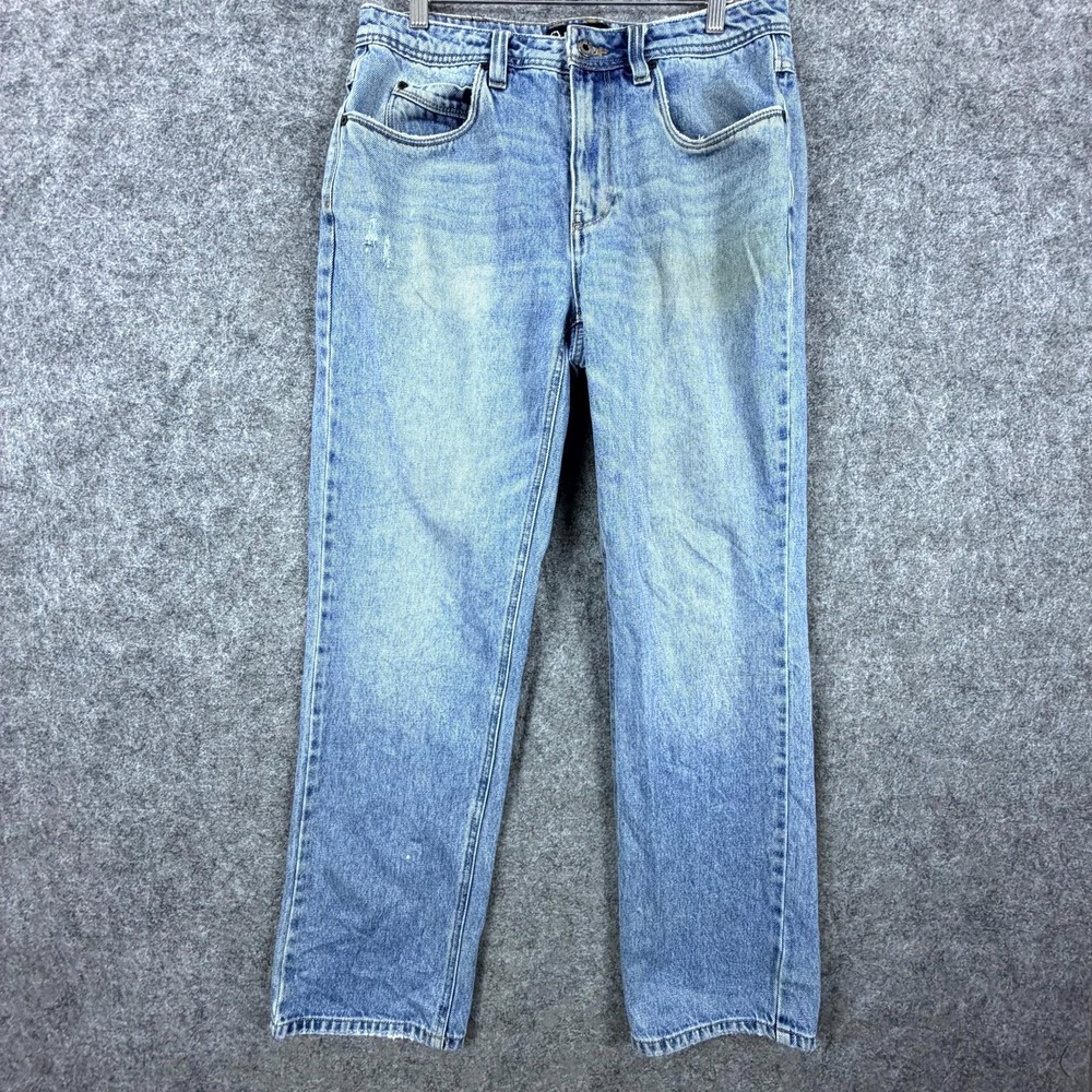 Empyre Straight Jeans Mens 32 Blue Denim Cotton Medium Wash Streetwear Travel